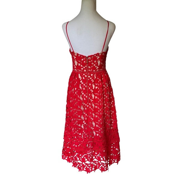 Azaelea Red Lace Midi Dress Size Medium - Picture 4 of 11